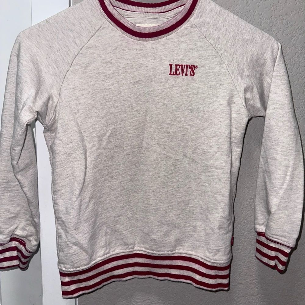 Levi's Gray Sweatshirt with Red Accents